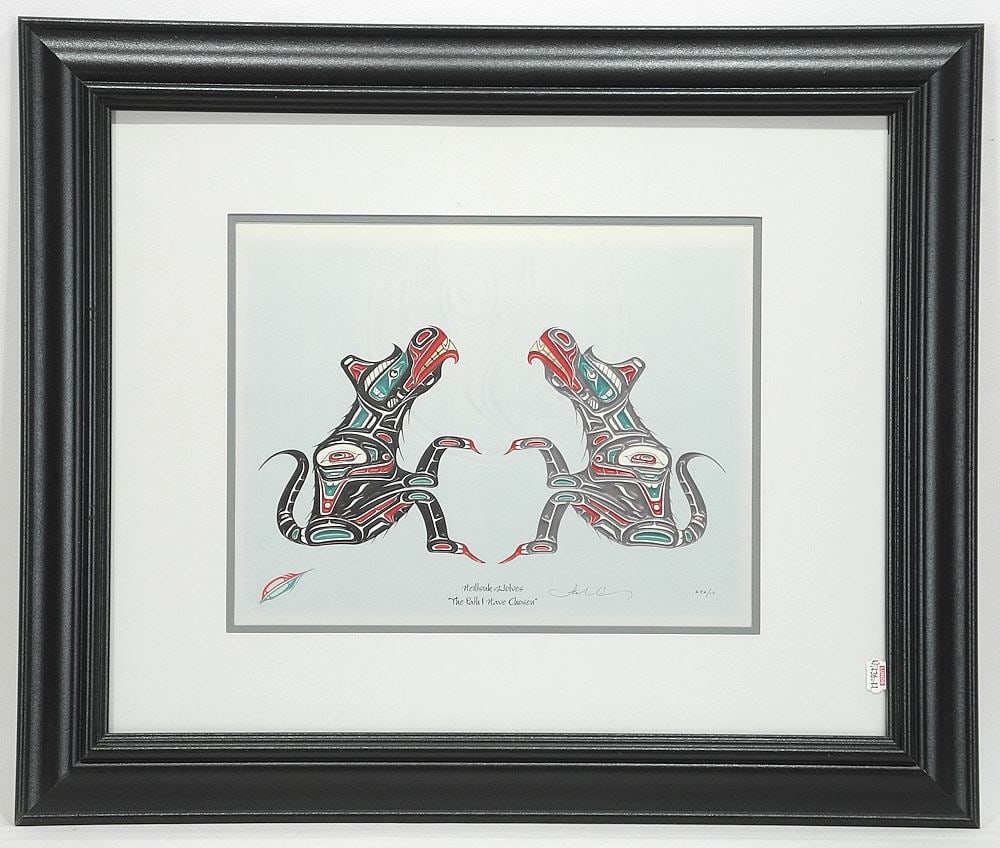 Heiltsuk LEP signed Fred Anderson Jr , 10 1/8 x 13", "The Path I Have Chosen", APX/15.: Heiltsuk LEP signed Fred Anderson Jr , 10 1/8 x 13", "The Path I Have Chosen", APX/15.