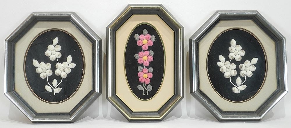 Six Moose Hair Tuftings, Largest 9 3/8 x 6 3/8". (1 of 3)