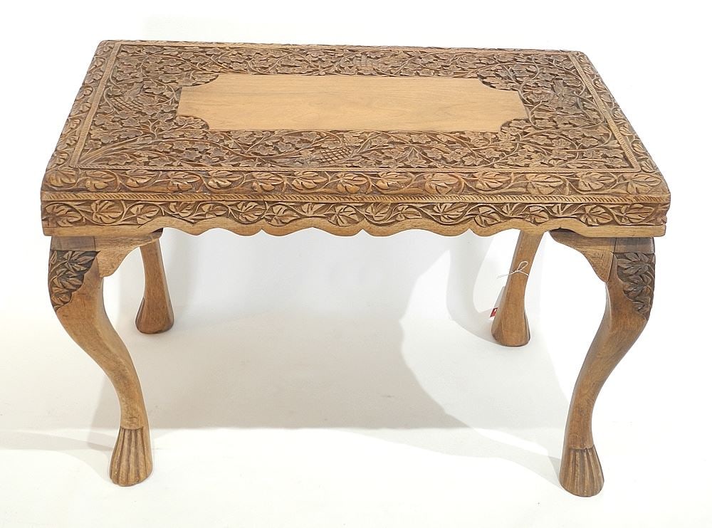 South Asian Chip Carved Side Table, 14 3/8"h. (1 of 3)