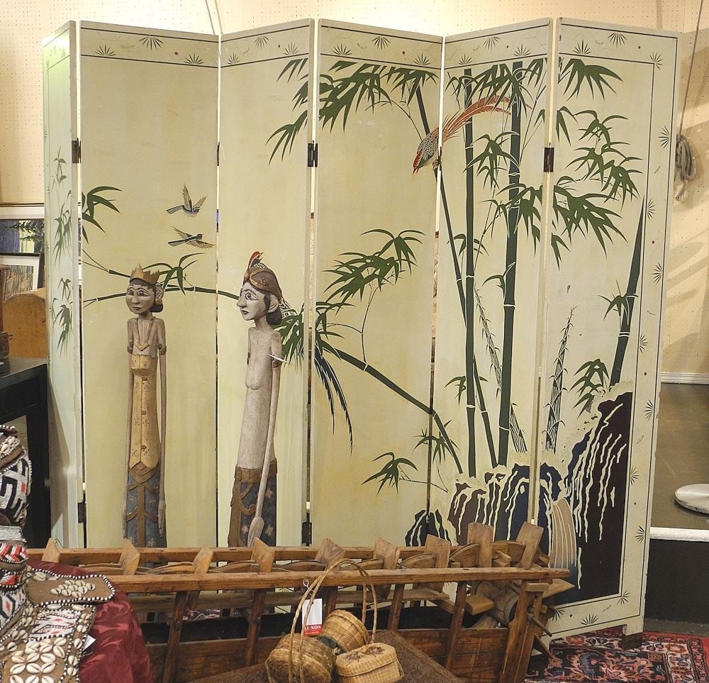 Chinese White Lacquered Six Panel Screen, Each Panel 72 x 16". (1 of 1)