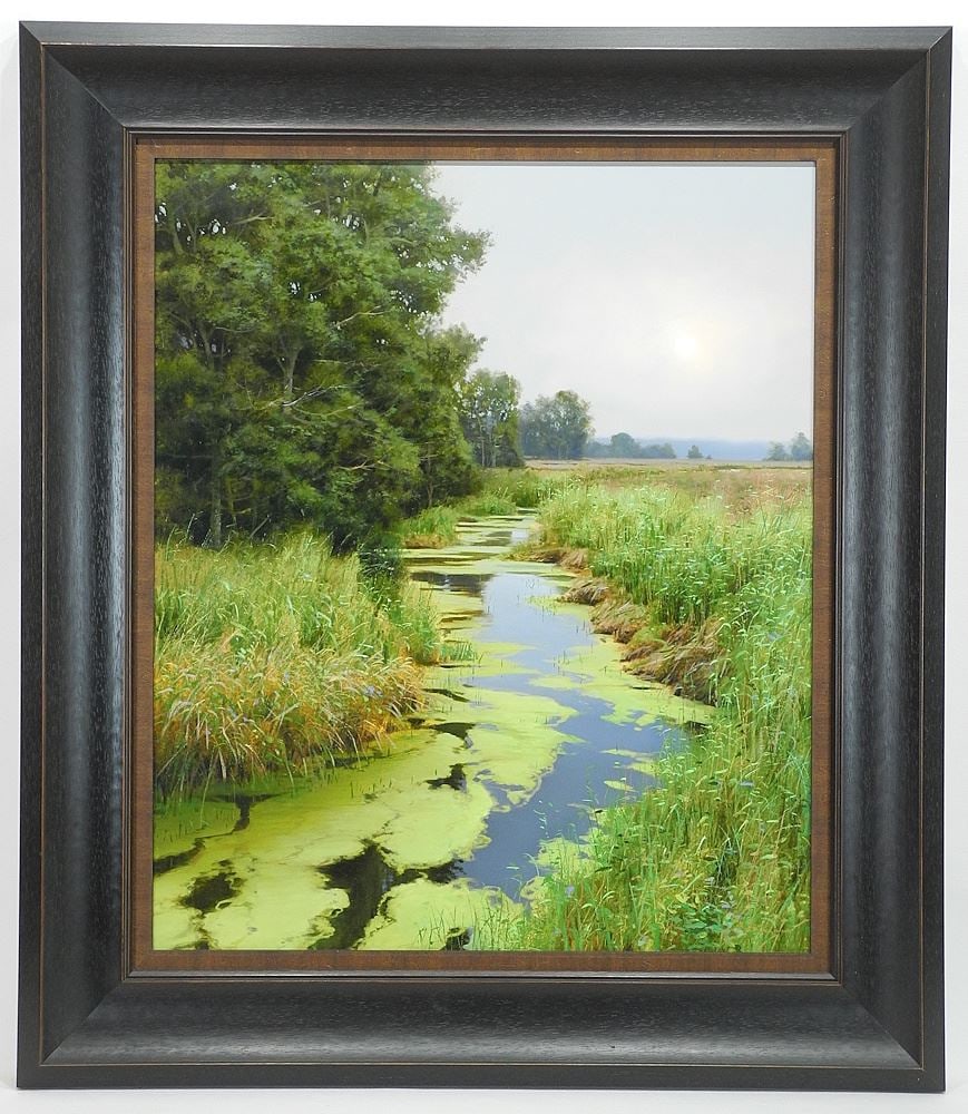 Acrylic on Board signed (Renato) Muccillo, 23 1/2 x 19 1/4", "Emerald Banks" 2016. (13) (1 of 5)