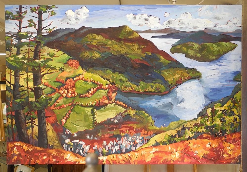 Oil on Canvas signed Cori (Creed), 60 x 84", "Burgoyne Bay". (61): Oil on Canvas signed Cori (Creed), 60 x 84", "Burgoyne Bay". (61)