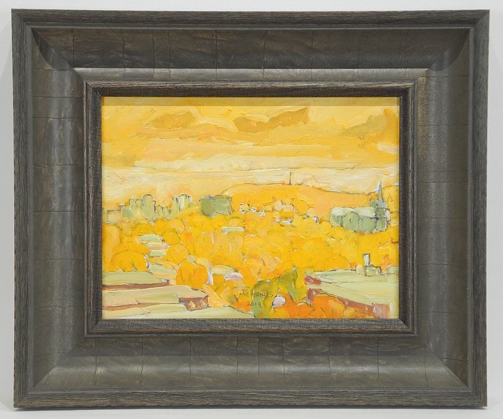 Oil on Panel signed (Robert) McInnis 2019, 8 3/4 x 11 3/4", "Yellow Leaves". (26) (1 of 6)
