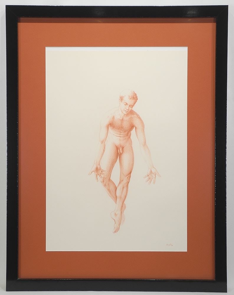 Drawing signed Manish (OM Prakash)' 97, 27 1/4 x 18 3/4", "Orpheus Study #1". (1 of 6)