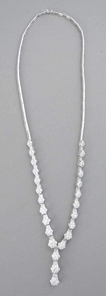 18K (marked 750) White Gold & Diamond Necklace, 17 1/2"L, 35.3g with Appraisal. (1 of 8)
