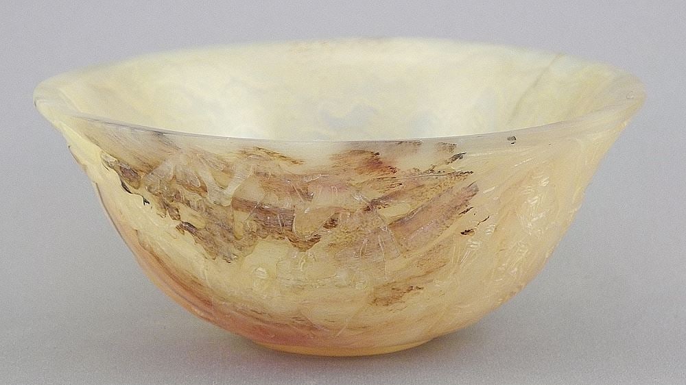 Qing Tibetan Plateau Rams Horn Bowl, 1 7/8 x 4 5/8" Diameter. (1 of 7)