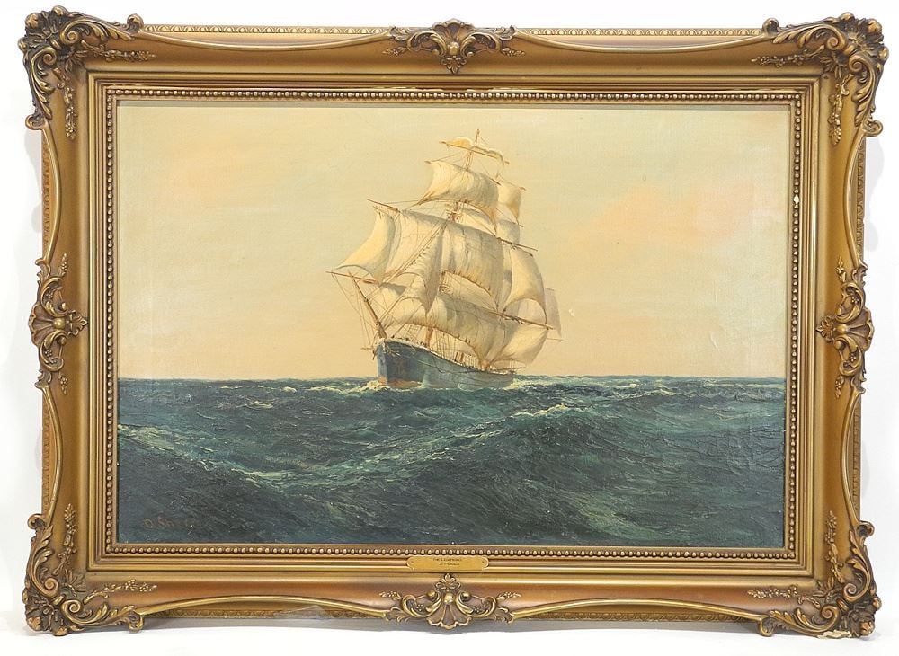 Oil on Canvas signed D. (Daniel) Sherrin, 20 x 30", "The Lightning". (1 of 11)