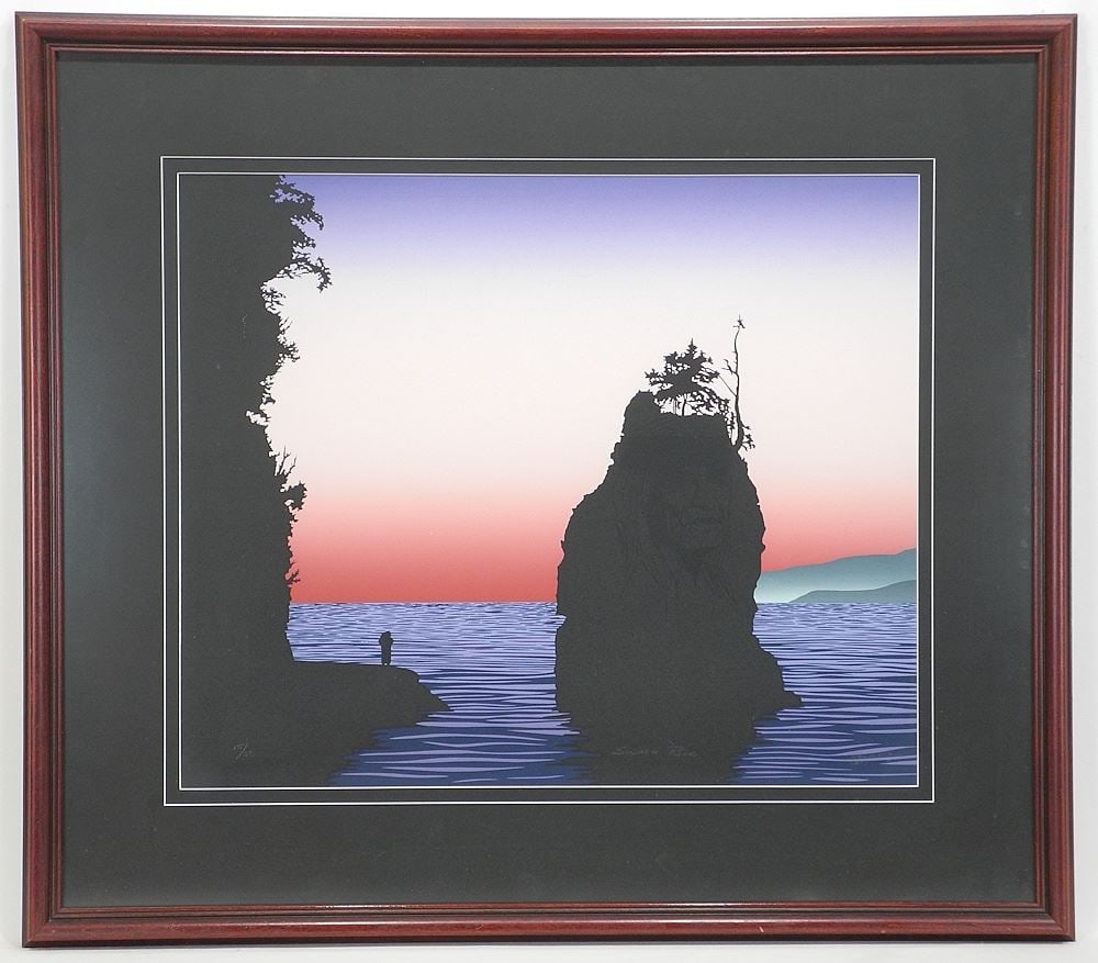 Serigraph signed Roy H. Vickers, 19 5/8 x 23 3/4", "Siwash Rock" #15/50. (1 of 8)