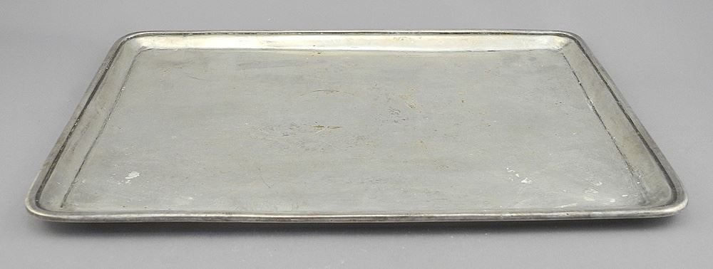 Sterling (marked) Silver Rectangular Tray, 11 1/8"L, 589g. (1 of 4)
