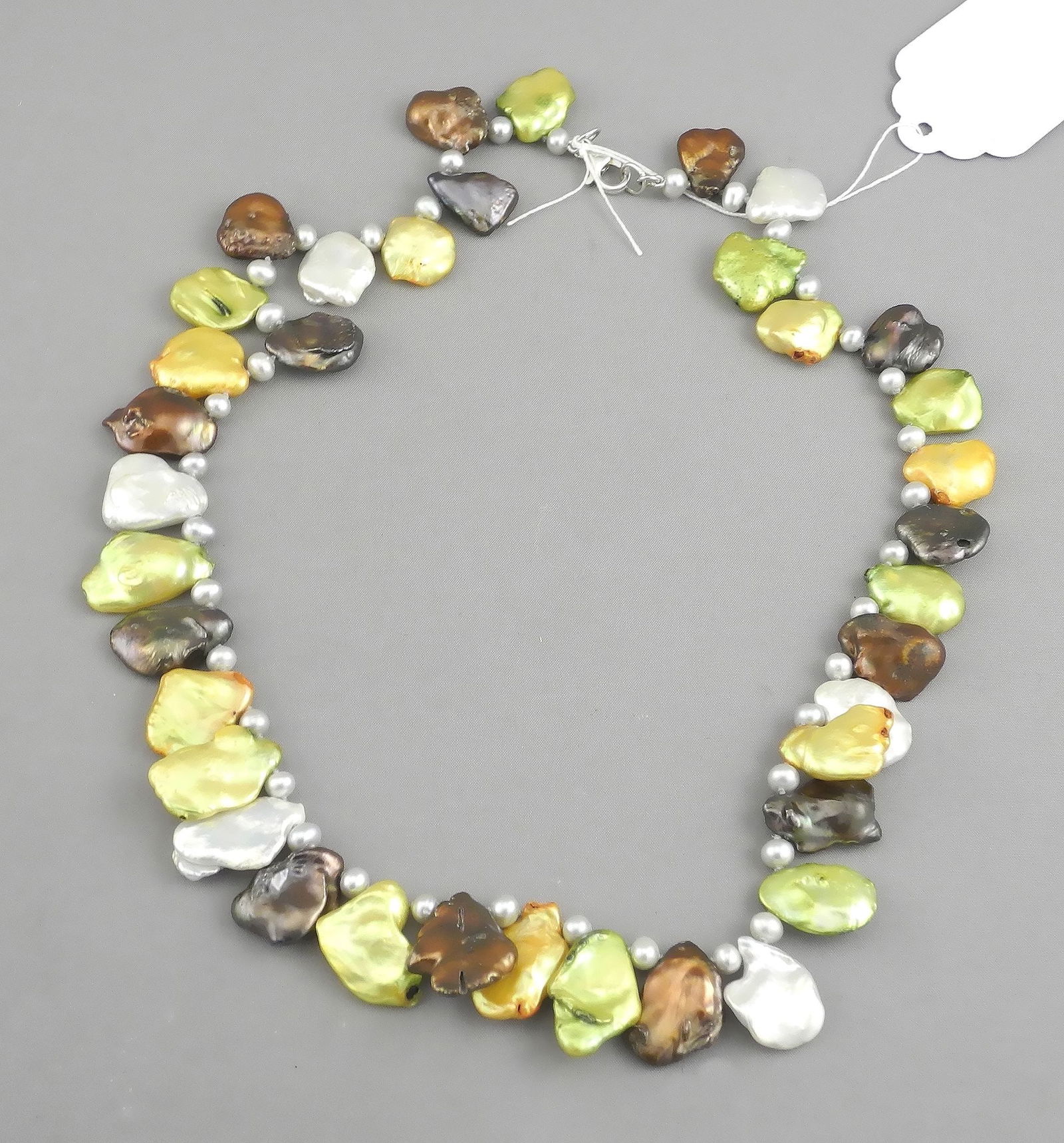 Keshi Pearl Necklace with 925 Clasp, 15"L. (1 of 1)