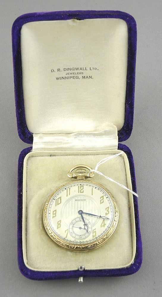 Waltham Gold Filled Pocket Watch, 1 1/2" Diameter.: Waltham Gold Filled Pocket Watch, 1 1/2" Diameter.