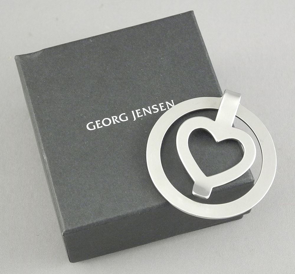 Georg Jensen Stainless Steel Money Clip with Original Box, 1 15/15"w.: Georg Jensen Stainless Steel Money Clip with Original Box, 1 15/15"w.