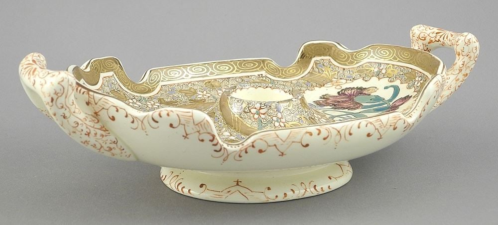 Fisher Vilmon Hungarian Pottery Candle Holder C.1870-95, 7 1/2"w. - (1 of 3)