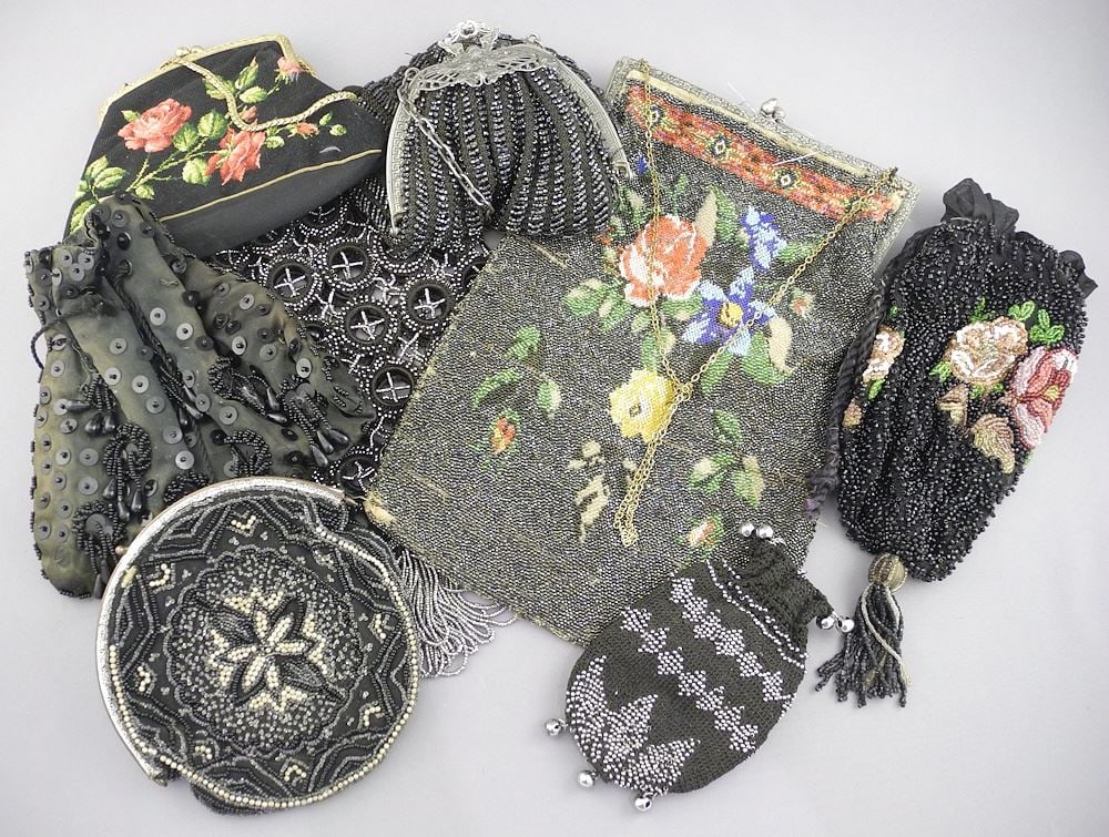 Eight Vintage Beaded Evening Bags & Purses, 3 - 6 1/2"w. (1 of 4)