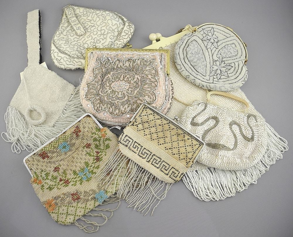 Eight Vintage Beaded Hand Bags, 4 3/4 - 7". (1 of 3)