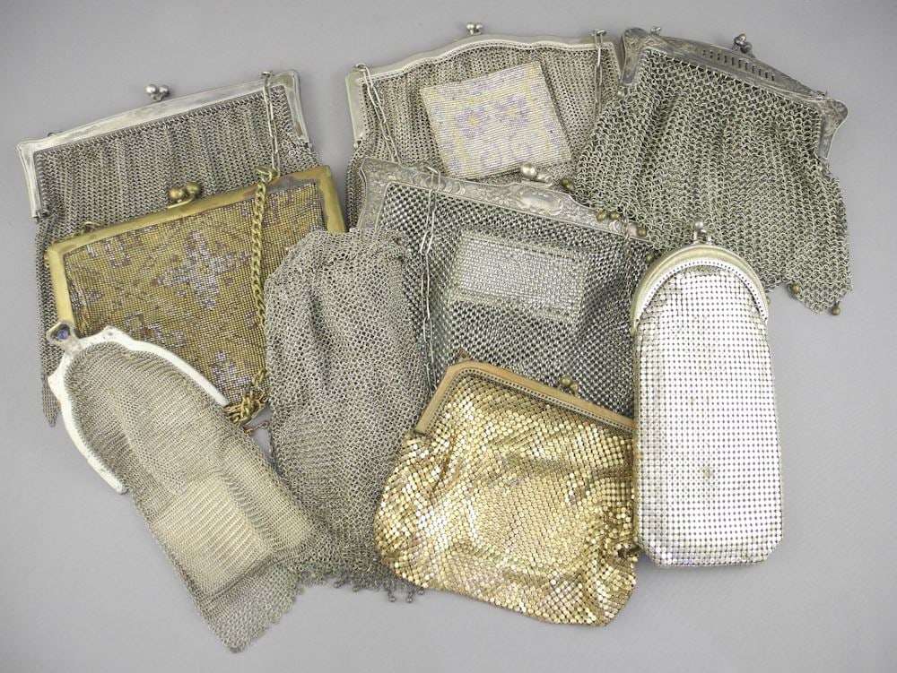 Ten Vintage Mesh Evening Bags & Purses, 2 3/4 - 7 1/2"w. (1 of 4)