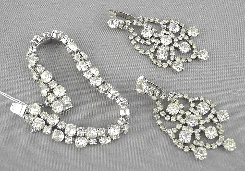 Sherman Chandelier Earrings & Bracelet.: Sherman Chandelier Earrings & Bracelet.