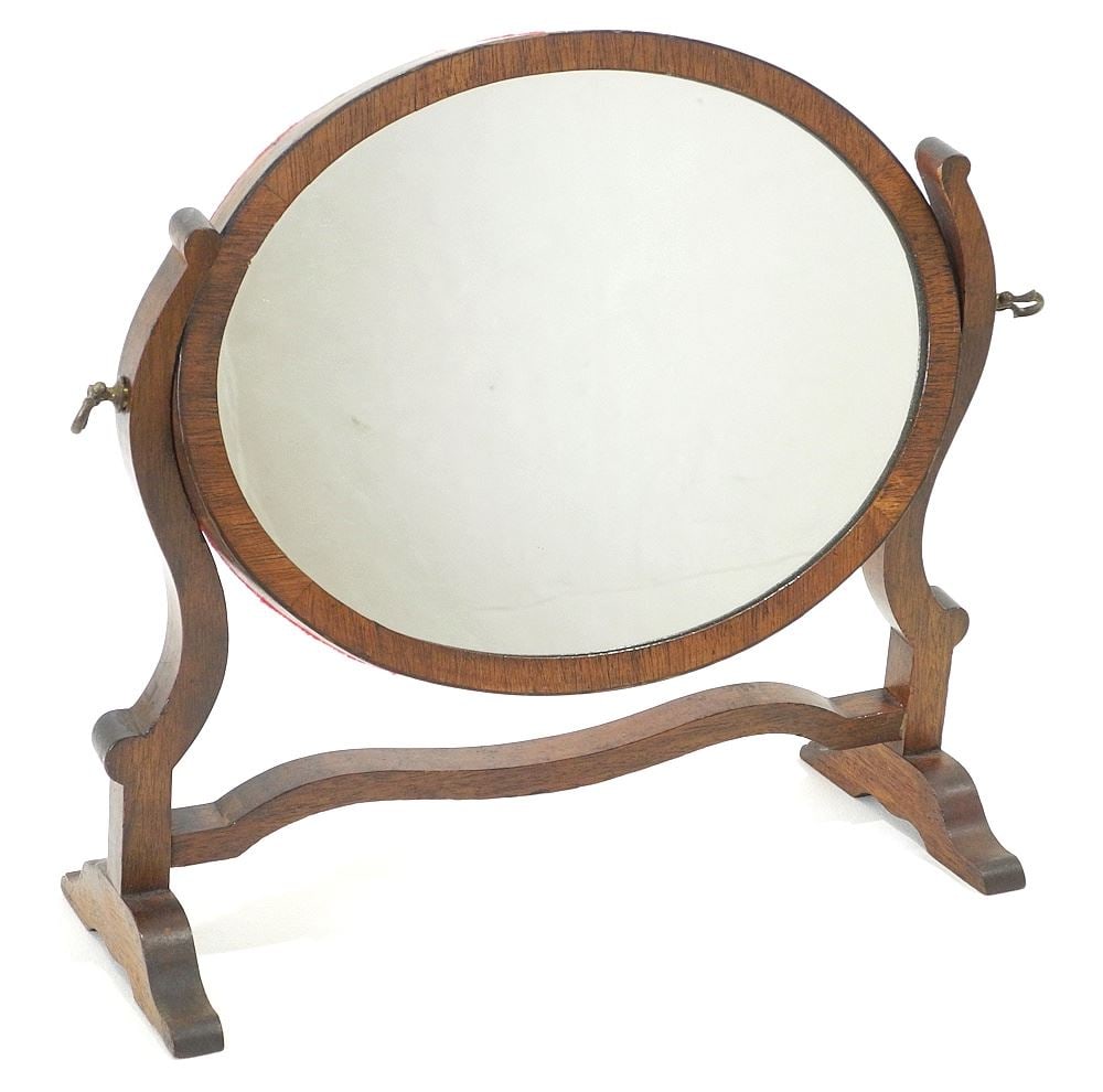 Small Victorian Mahogany Framed Dresser Mirror, 12 1/2"h. (1 of 2)