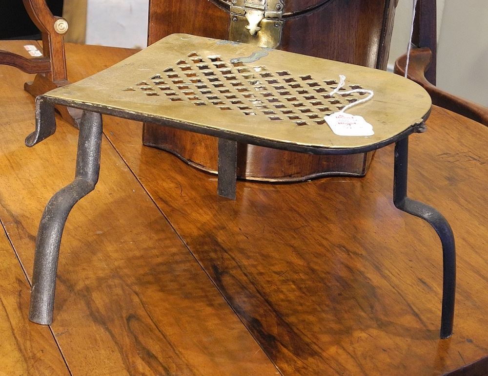 Georgian Brass & Iron Trivet, 6 1/4"h. (1 of 2)