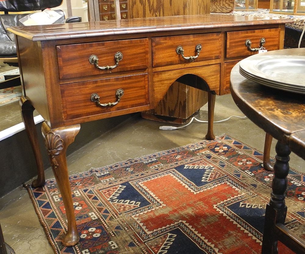 Cabriole Leg Mahogany Writing Desk, 48 3/4"w.: Cabriole Leg Mahogany Writing Desk, 48 3/4"w.