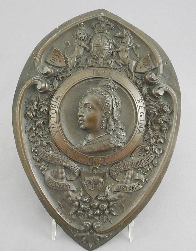 Victorian Copper Plaque 1837-1887 New Zealand/Canada/Australia/COGH, 10"h. (1 of 2)