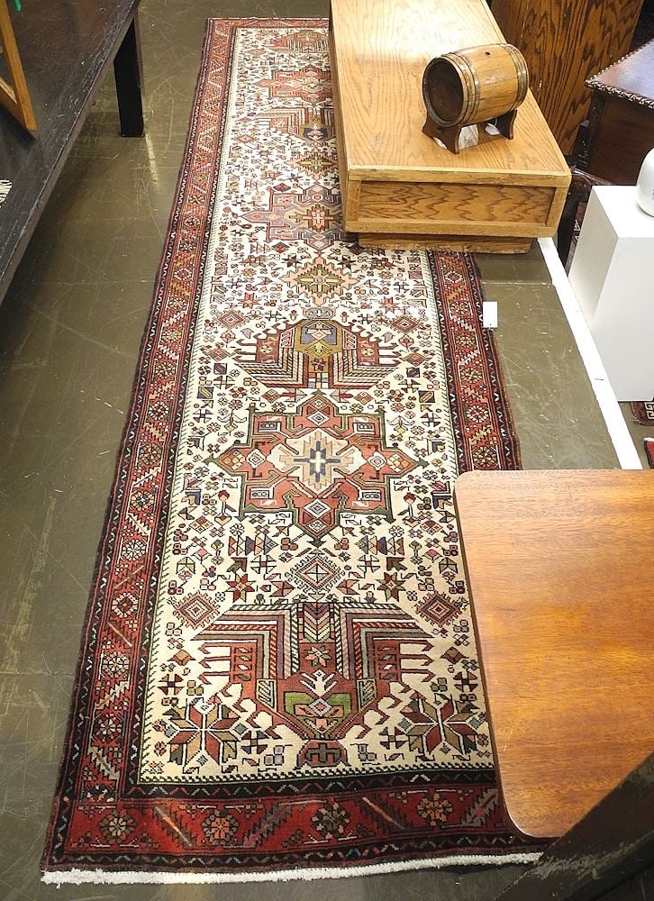 Hand Knotted Ardabil Runner Approximately 3'1" x 12'1". (1 of 4)