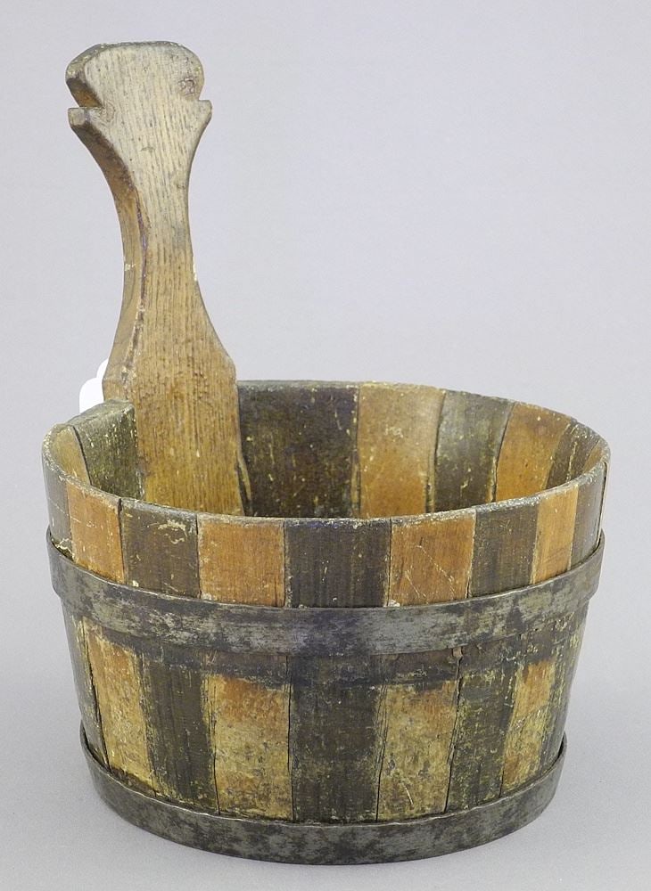 18th C. Scottish Fruitwood Luggie of Staved Construction.: 18th C. Scottish Fruitwood Luggie of Staved Construction.