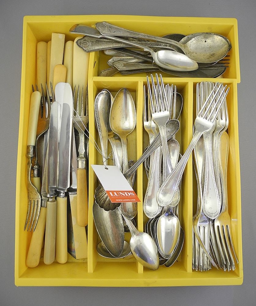 Collection of Gordon & Co. Connecticut Flatware (possibly coin silver) with Misc. Plated (1 of 2)