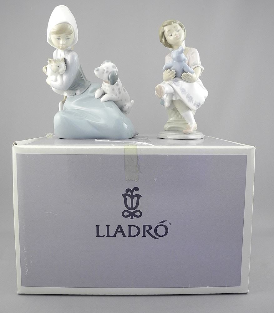 Lladro Figurines: "Best Friend" with Box & "Little Friskies", #7620 & 5032.: Lladro Figurines: "Best Friend" with Box & "Little Friskies", #7620 & 5032.