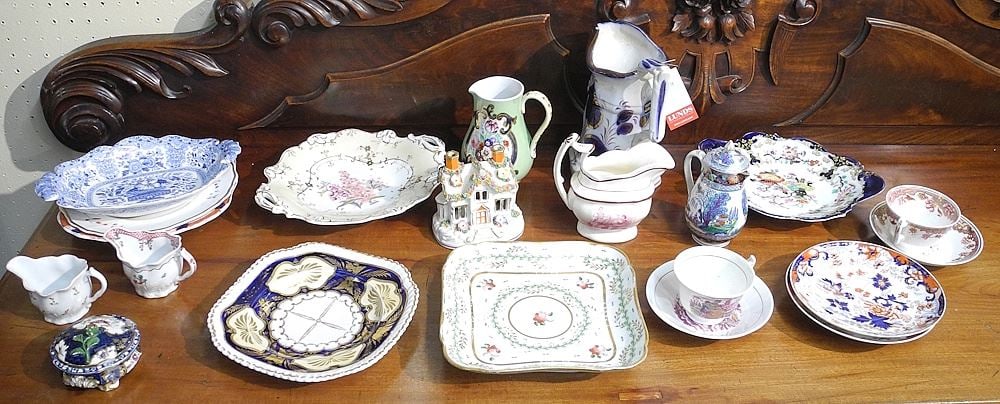 Collection of English Ceramics Including Two 18th C. Cream Jugs (all as found). (1 of 3)