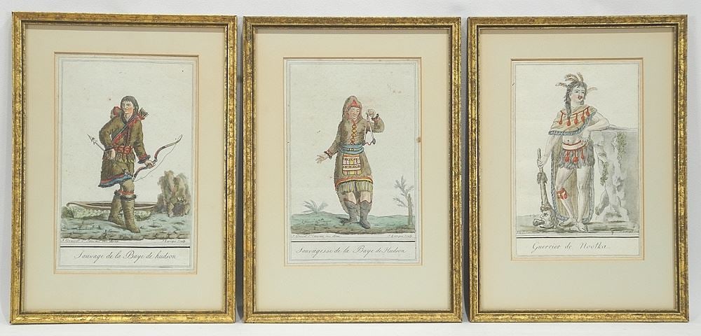 Six Engravings by Grasset, 7 1/4 x 4 1/2", "Sauvages du Canada". (1 of 3)