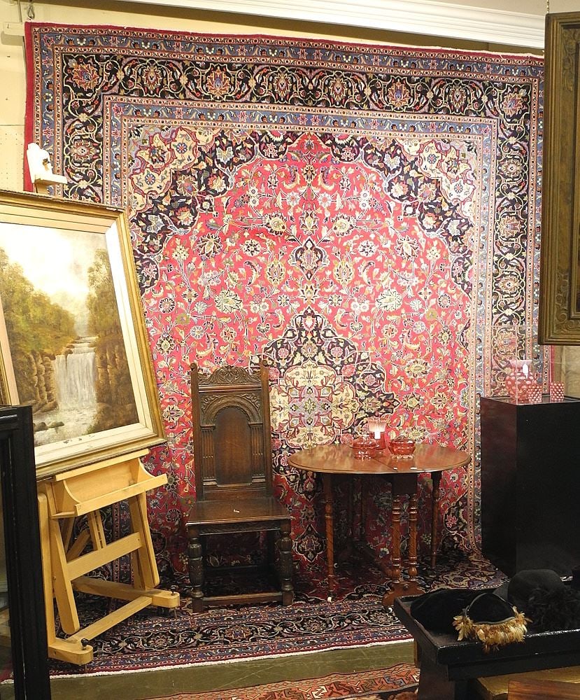 Hand Knotted Mashad Carpet Approximately 13'2" x 9'8". (805) (1 of 5)