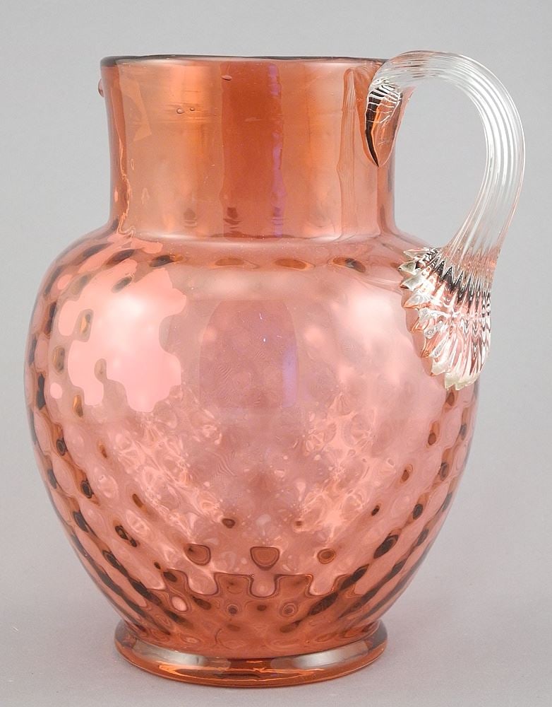 Victorian Cranberry Glass Pitcher, 7 1/2". (1 of 2)