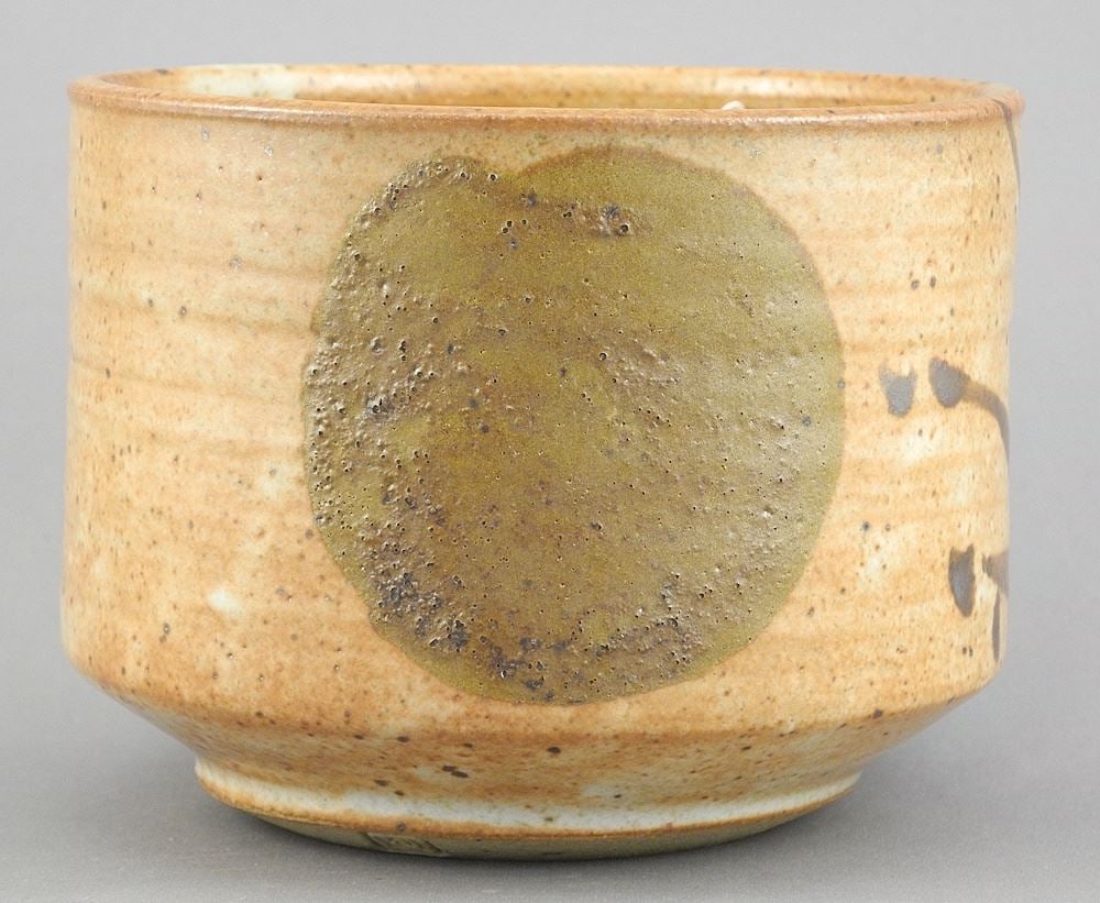 Stoneware Bowl with Impressed Mark of Byron Johnstad, 4 1/8 x 5 1/4" Diameter. (1 of 3)