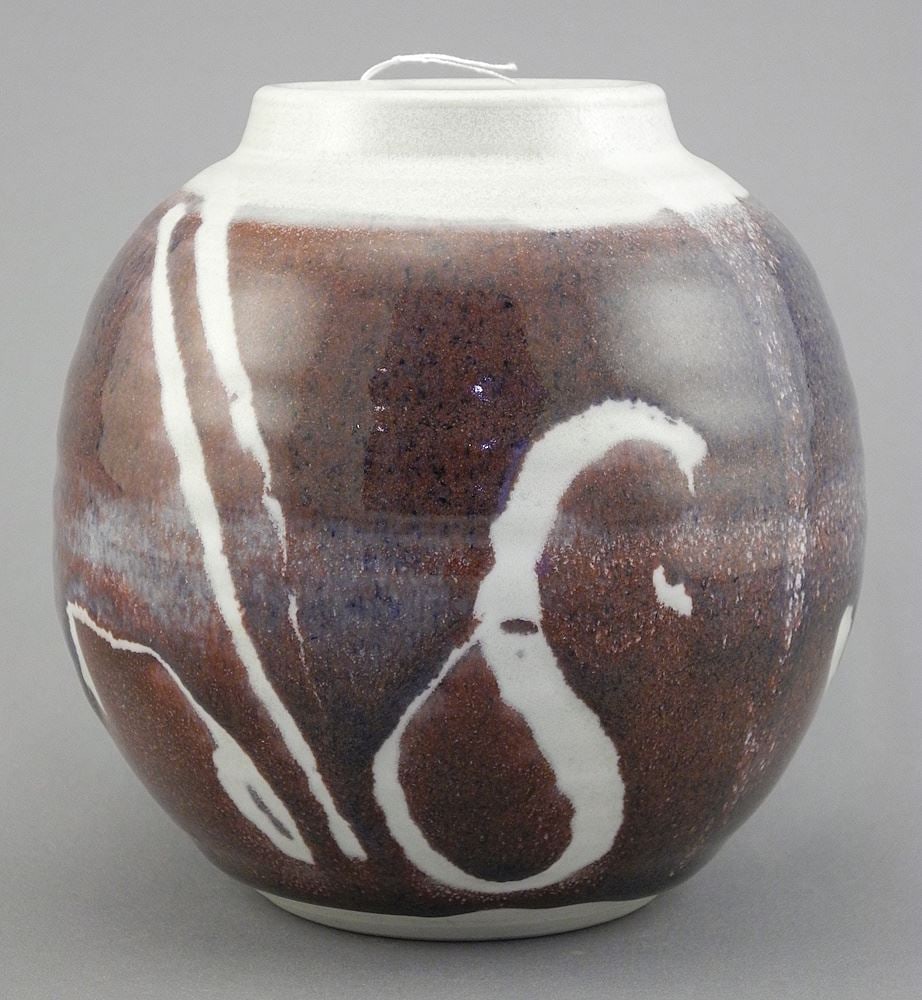 Stoneware Vase signed (Walter) Dexter, 5 1/8"h. (1 of 3)