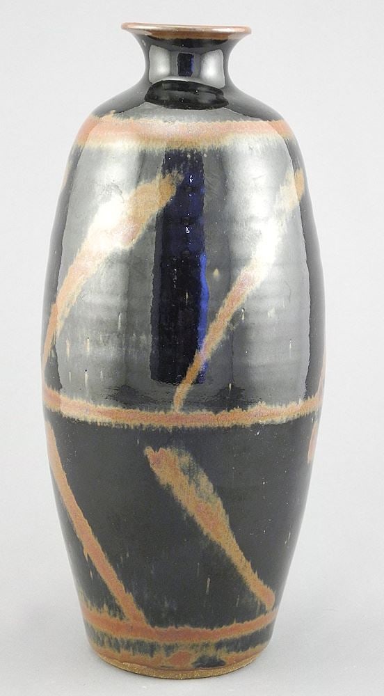 Stoneware Vase with Impressed Mark of Bill Boyd, 9 3/4"h.: Stoneware Vase with Impressed Mark of Bill Boyd, 9 3/4"h.