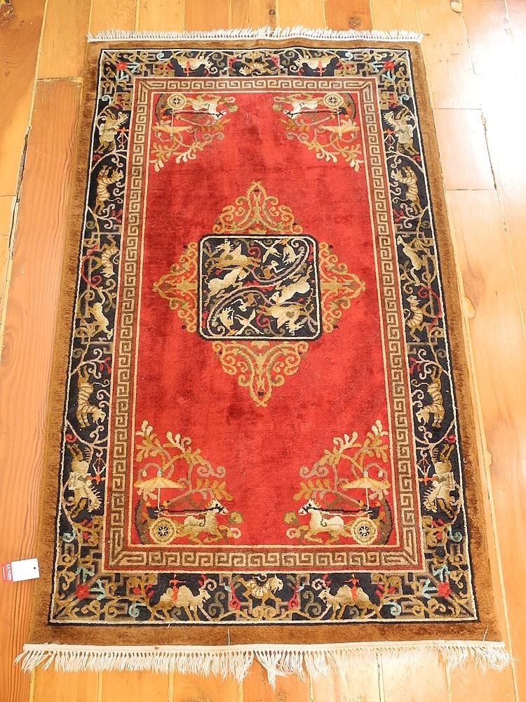 Fine Chinese 100% Cotton Rug Approximately 5'5" x 3'.: Fine Chinese 100% Cotton Rug Approximately 5'5" x 3'.