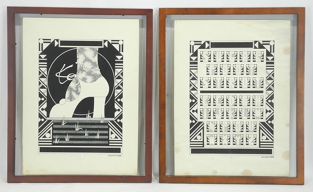 Two Mixed Media on Paper signed Willyum Rowe, 15 x 11", "Sugar" & "Sugar Foot" (cond. noted) (1 of 3)