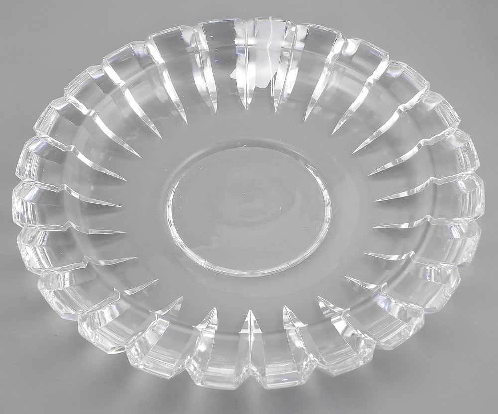 Orrefors Crystal Crenellated Dish, Design: Ingegerd Raman, 11 3/8" Diam (1 of 2)