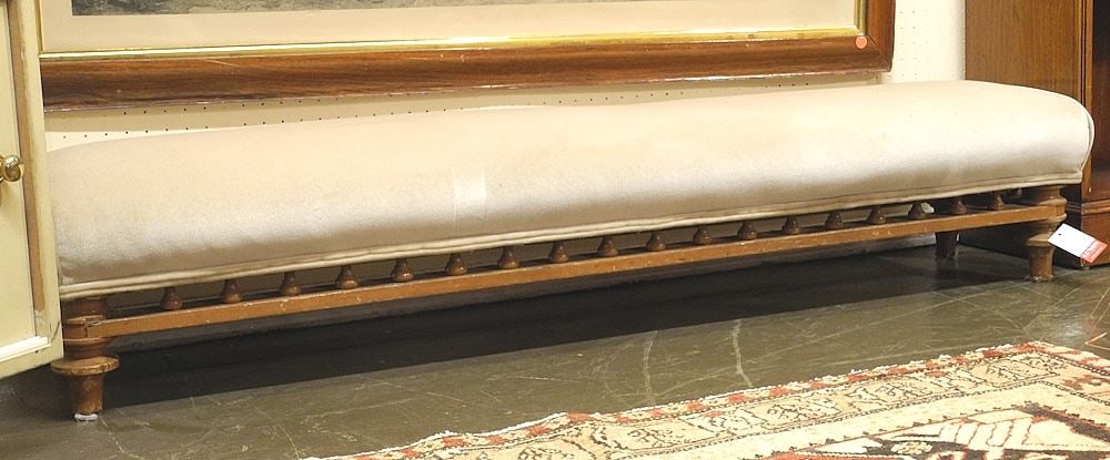 19th C. Spindle Inset Fender Bench, 57"L. (1 of 2)