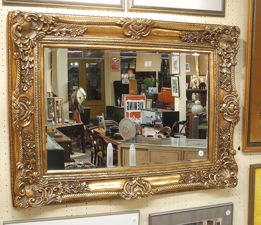 Gilt Framed Mirror, Ext. 36 x 41 1/2 (1 of 1)