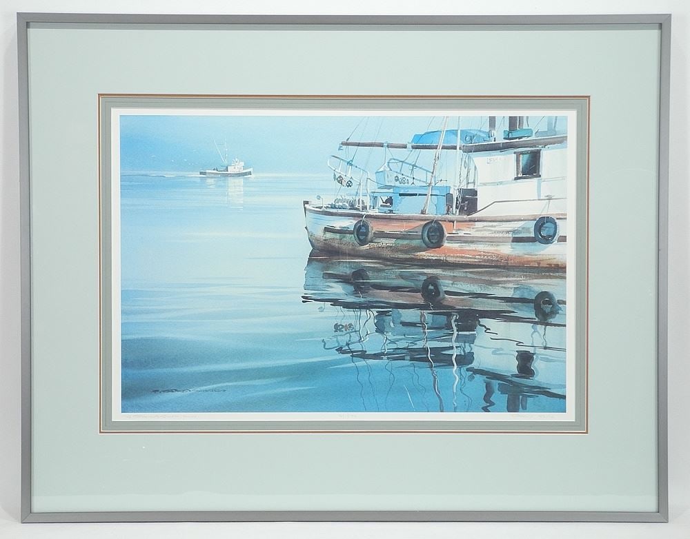 LEP signed B.(Brian) Travers-Smith AWS, 14 3/4 x 21 3/4", "Early Sun" #31/275.: LEP signed B.(Brian) Travers-Smith AWS, 14 3/4 x 21 3/4", "Early Sun" #31/275.