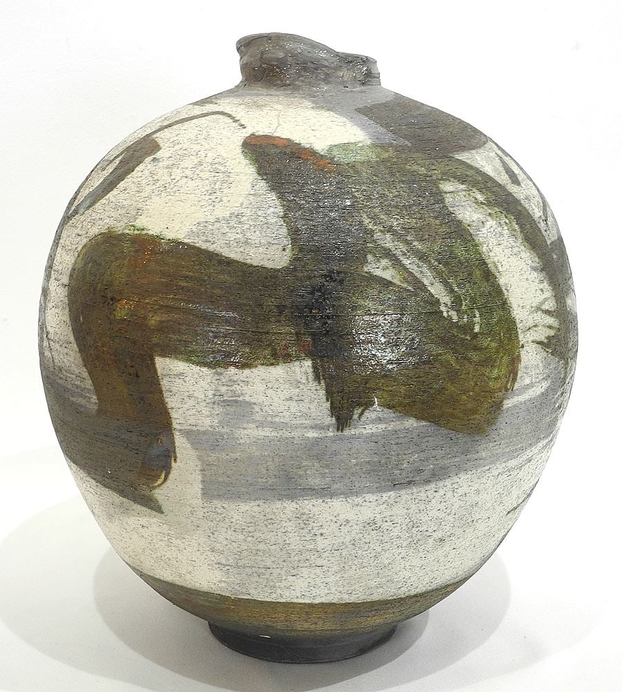 Raku Vase signed Kayo O'Young Nov.25/84. (1 of 3)
