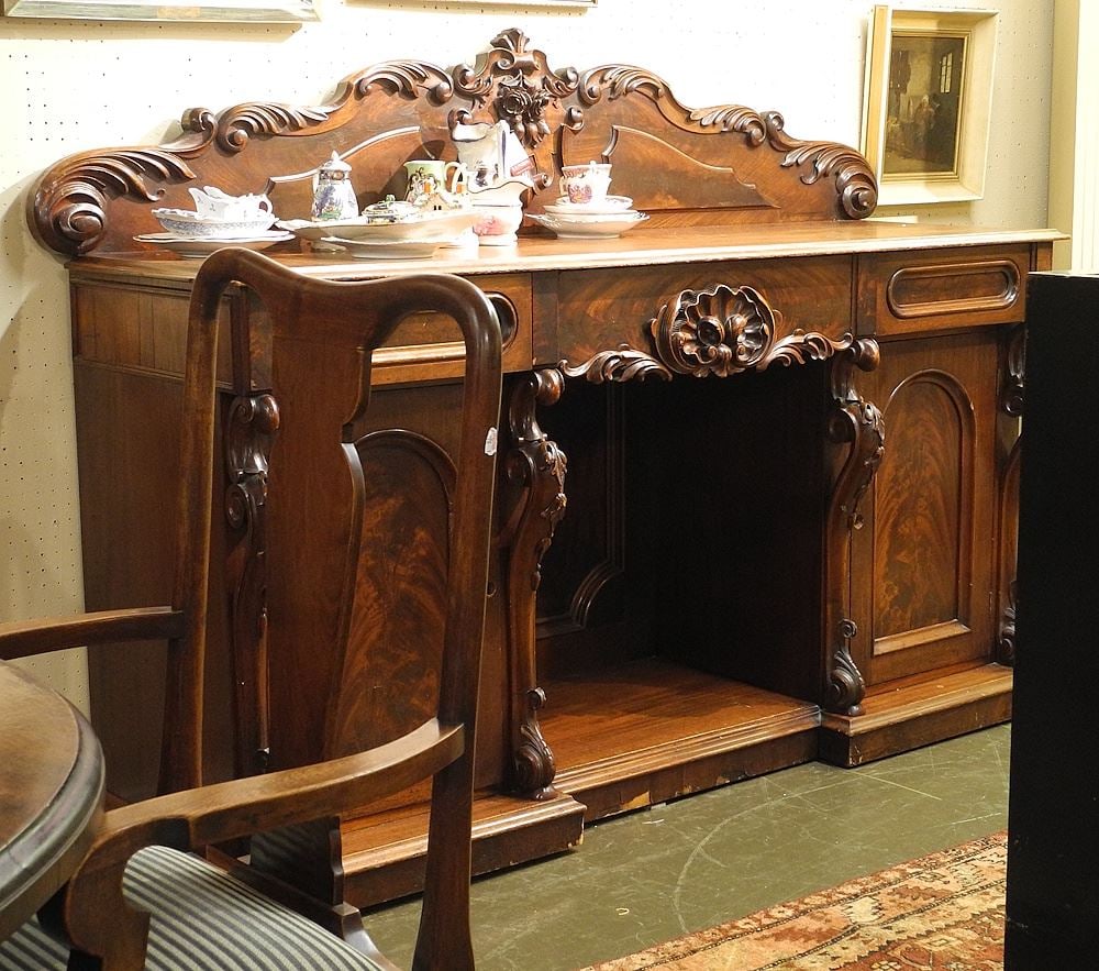 Victorian Mahogany Sideboard, 72"w (as found). (1 of 3)