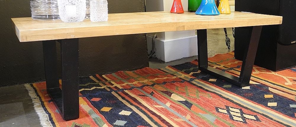 George Nelson Style Slat Bench, 47 3/4"L. (1 of 2)