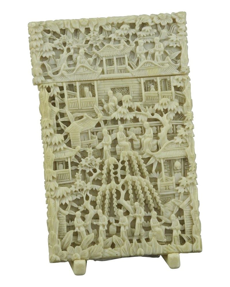Mid 19th C. Chinese Carved Card Case , 4 1/4 x 2 5/8", CANADIAN BIDDERS ONLY. (1 of 3)