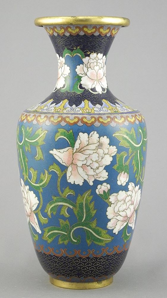 Chinese Cloisonne Vase, 9 1/8"h.: Chinese Cloisonne Vase, 9 1/8"h.
