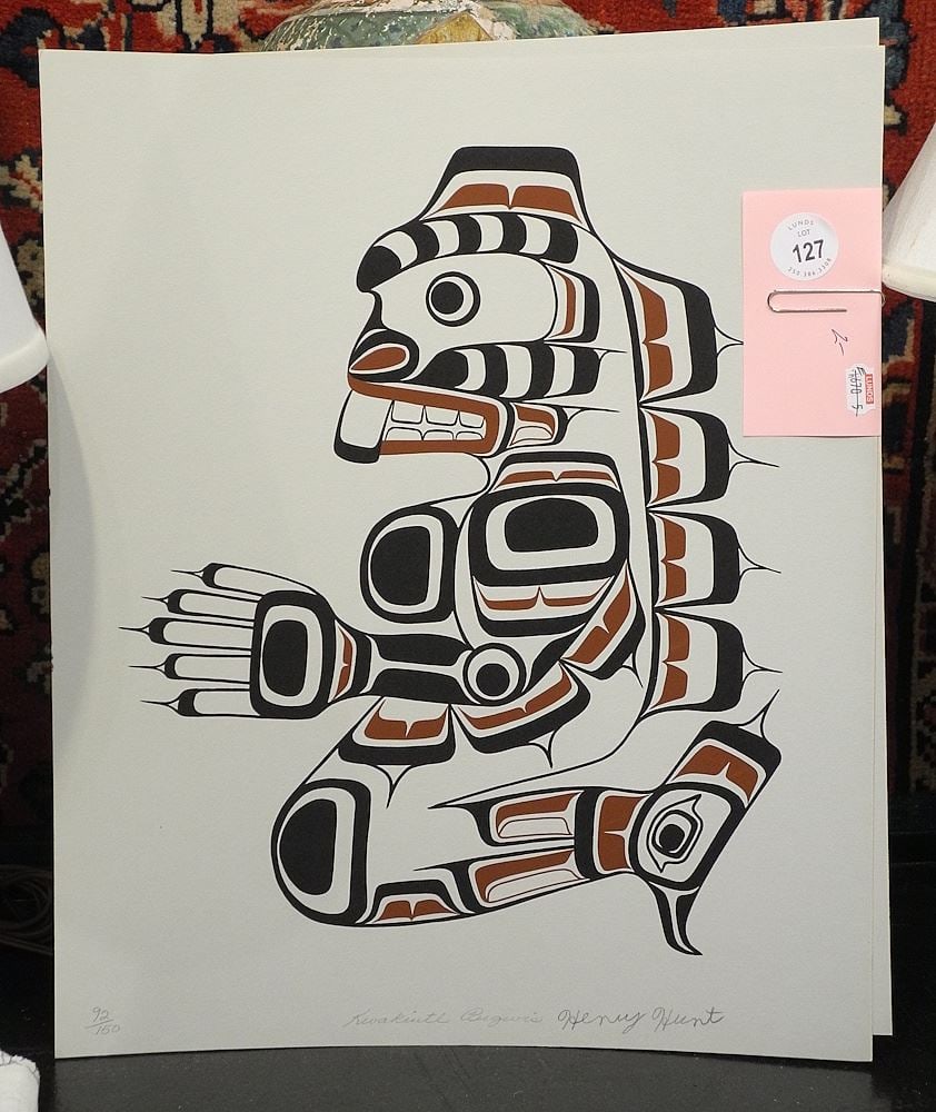 Two Serigraphs signed Henry Hunt, 17 x 14", "Kwakiutl Pugwis" #92&93/150, Unframed. (1 of 1)