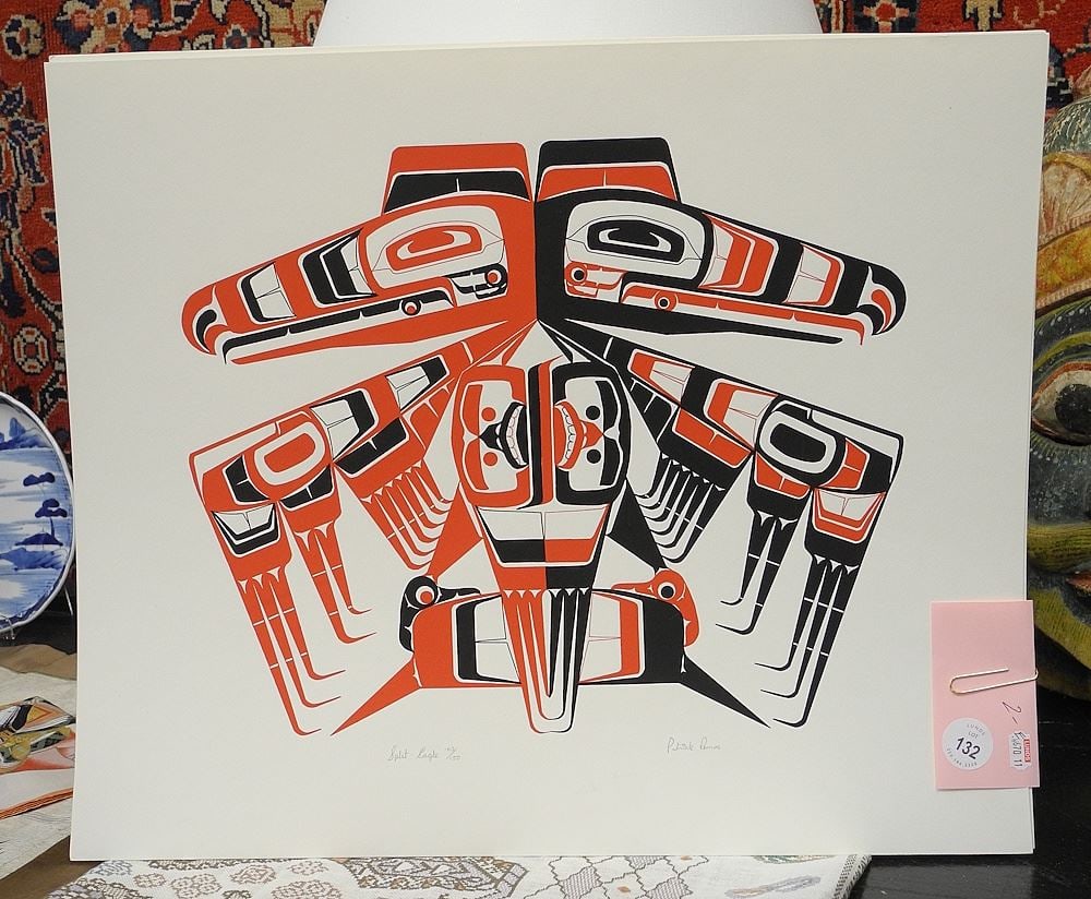 Two Serigraphs signed Patrick Amos, 17 3/8 x 21", "Split Eagle" #103&104 /150, Unframed. (1 of 1)