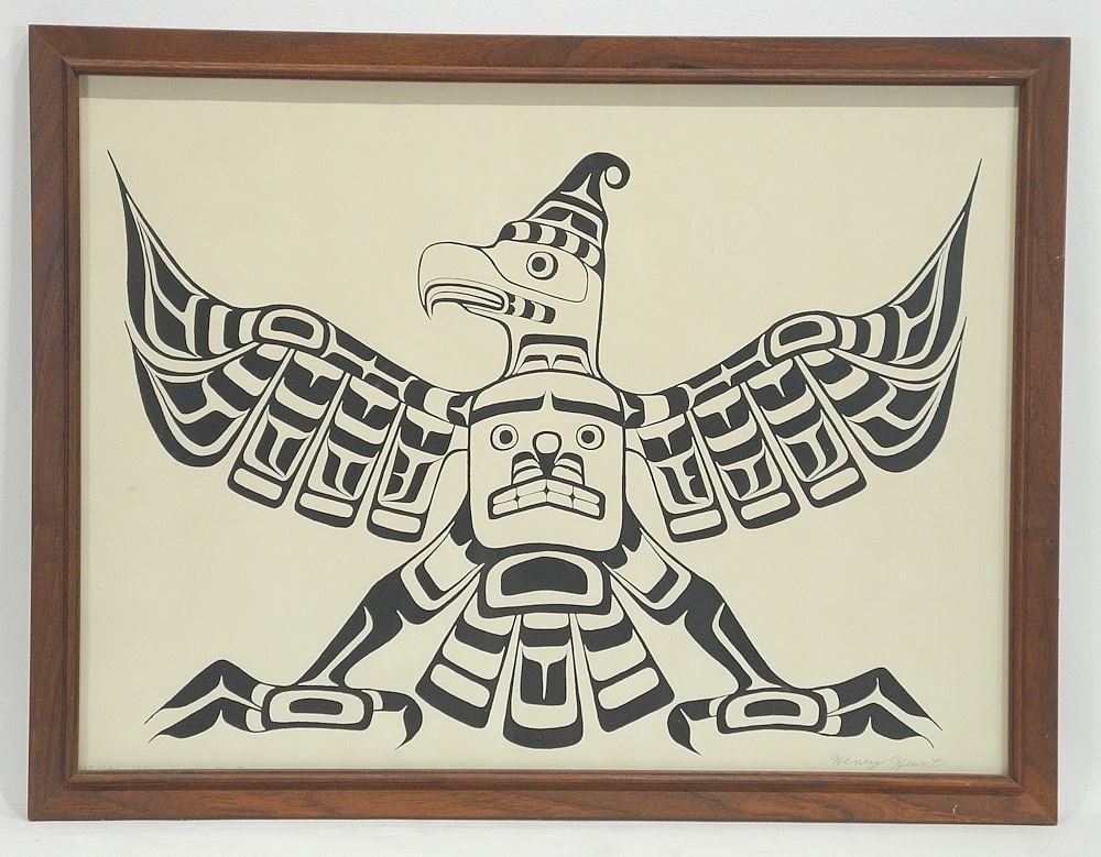 Serigraph signed Henry Hunt, 14 1/2 x 19 1/2", "Thunderbird". (1 of 3)